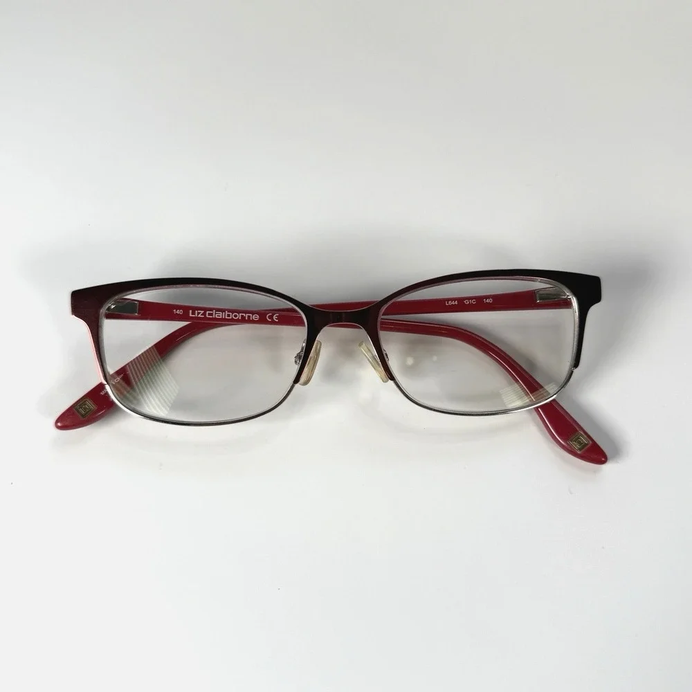 LIZ CLAIBORNE L644 G1C Eyeglasses Frame Only 50-16-140 Red Full Rim‎ Womens
